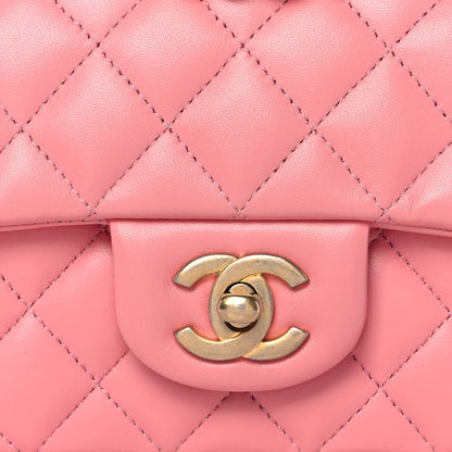 Chanel Lambskin Quilted Mini Rectangular Flap Pink 8 of 13