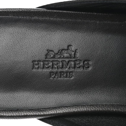 Hermes Goatskin Oz Mules 39 Black 7 of 9