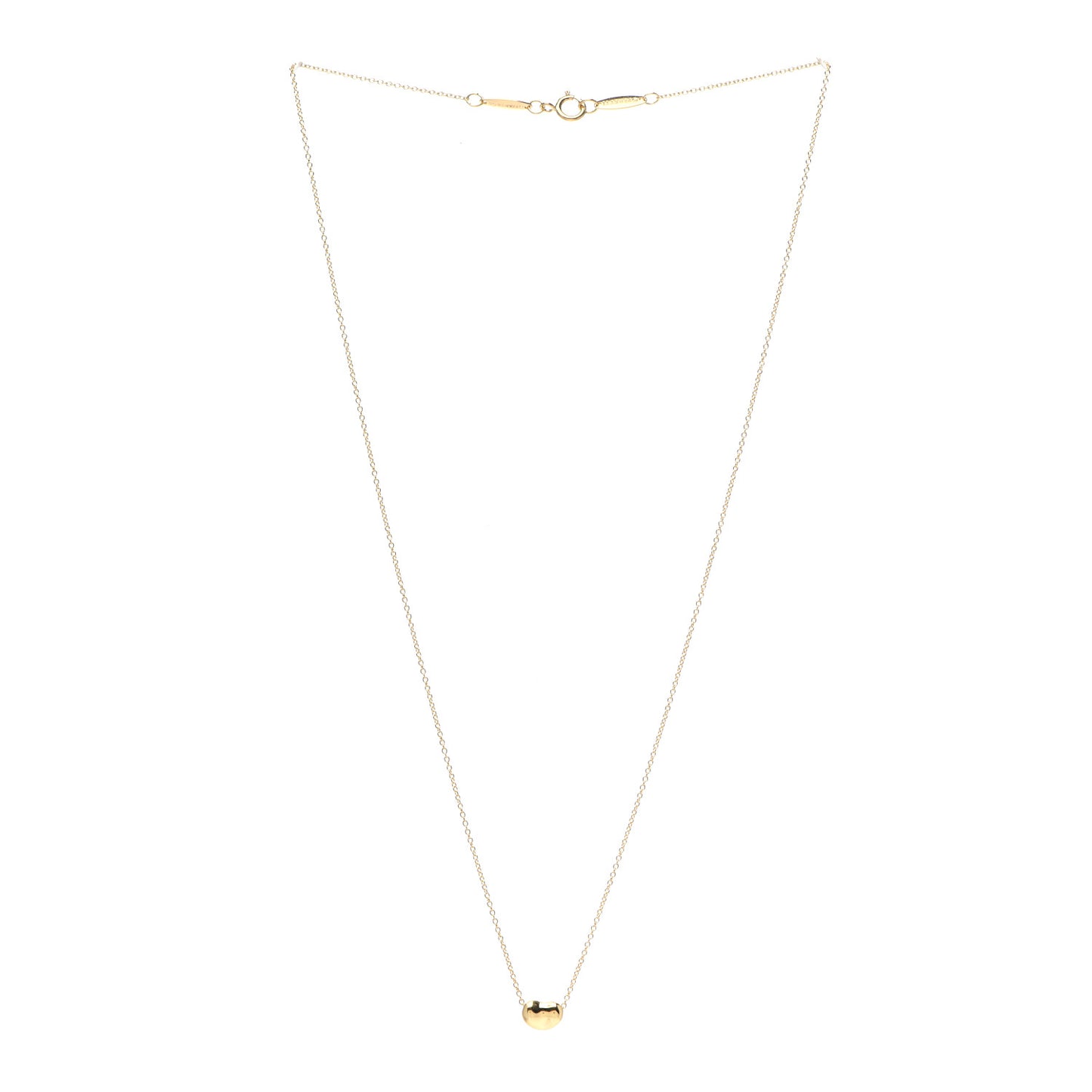 18K Yellow Gold 7mm Elsa Peretti Bean Pendant Necklace