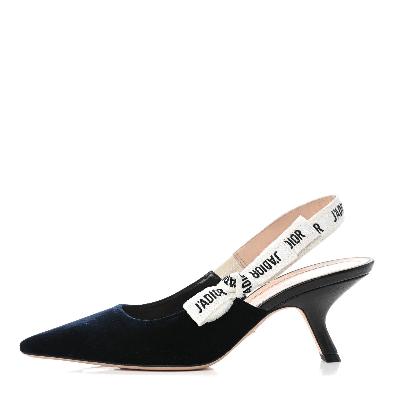 Christian Dior Velvet Ribbon J'Adoir Slingback 65mm Pumps 38.5 Deep Blue 1 of 7