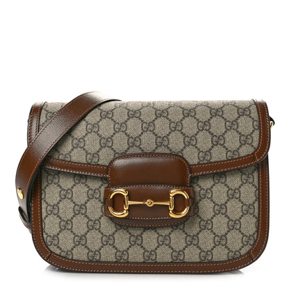 Gucci GG Supreme Monogram Horsebit 1955 Shoulder Bag Beige Brown Sugar 1 of 10