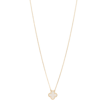 Van Cleef & Arpels 18K Yellow Gold Mother of Pearl Vintage Alhambra Pendant Necklace 1 of 5