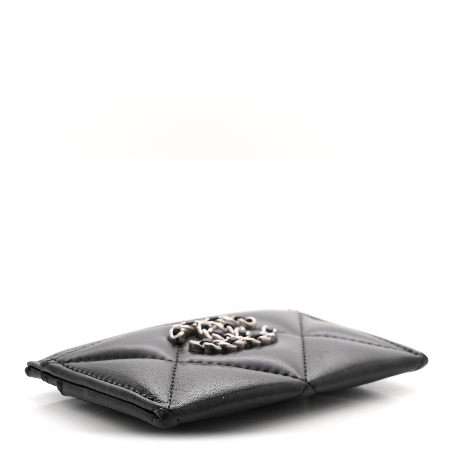 Chanel Lambskin Quilted Chanel 19 Card Holder Black 4 of 8