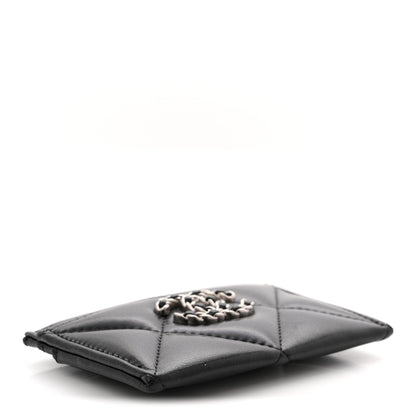 Chanel Lambskin Quilted Chanel 19 Card Holder Black 4 of 8