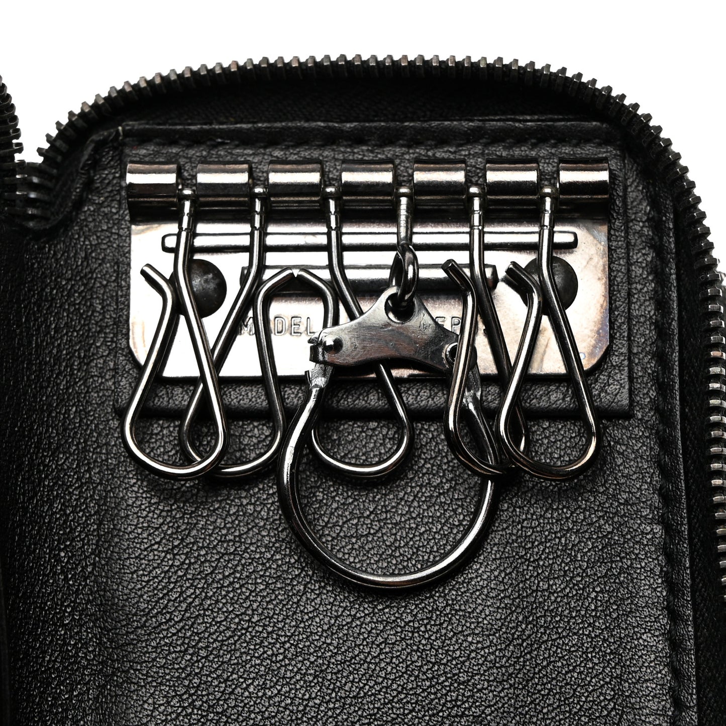 Suede Cannage 6 Key Holder Coin Wallet Black