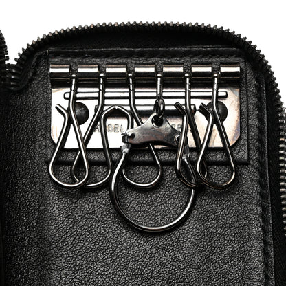 Christian Dior Suede Cannage 6 Key Holder Coin Wallet Black 9 of 11