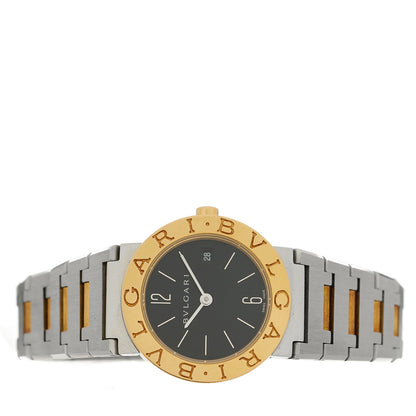 Bulgari Stainless Steel 18K Yellow Gold 26mm Quartz Watch Black 2 of 4