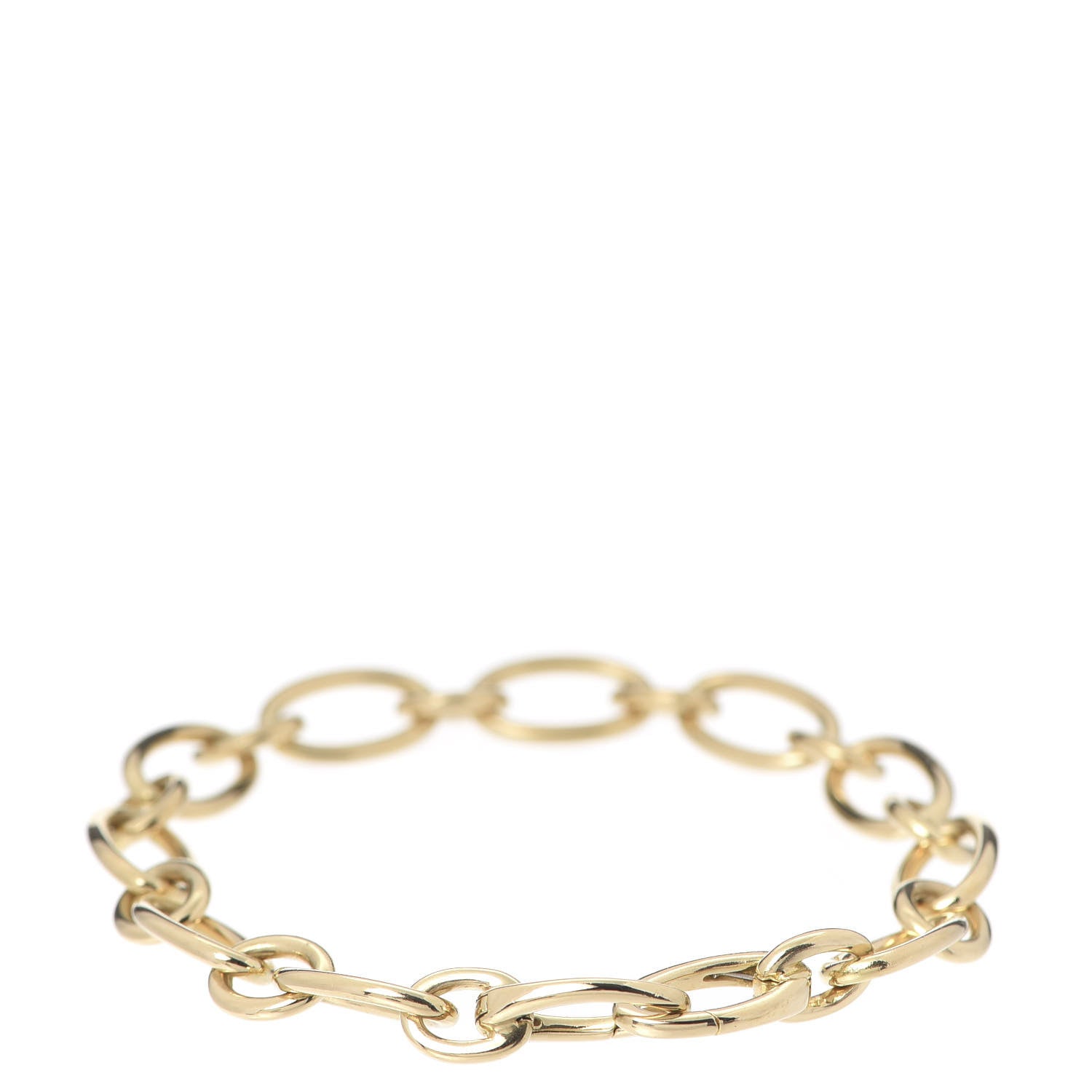 Tiffany 18K Yellow Gold Clasping Oval Link Bracelet 3 of 5