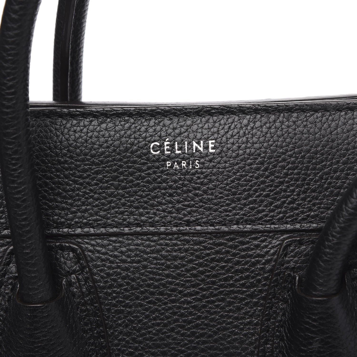 Celine Drummed Calfskin Micro Luggage Black 8 of 12