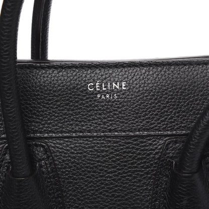 Celine Drummed Calfskin Micro Luggage Black 8 of 12