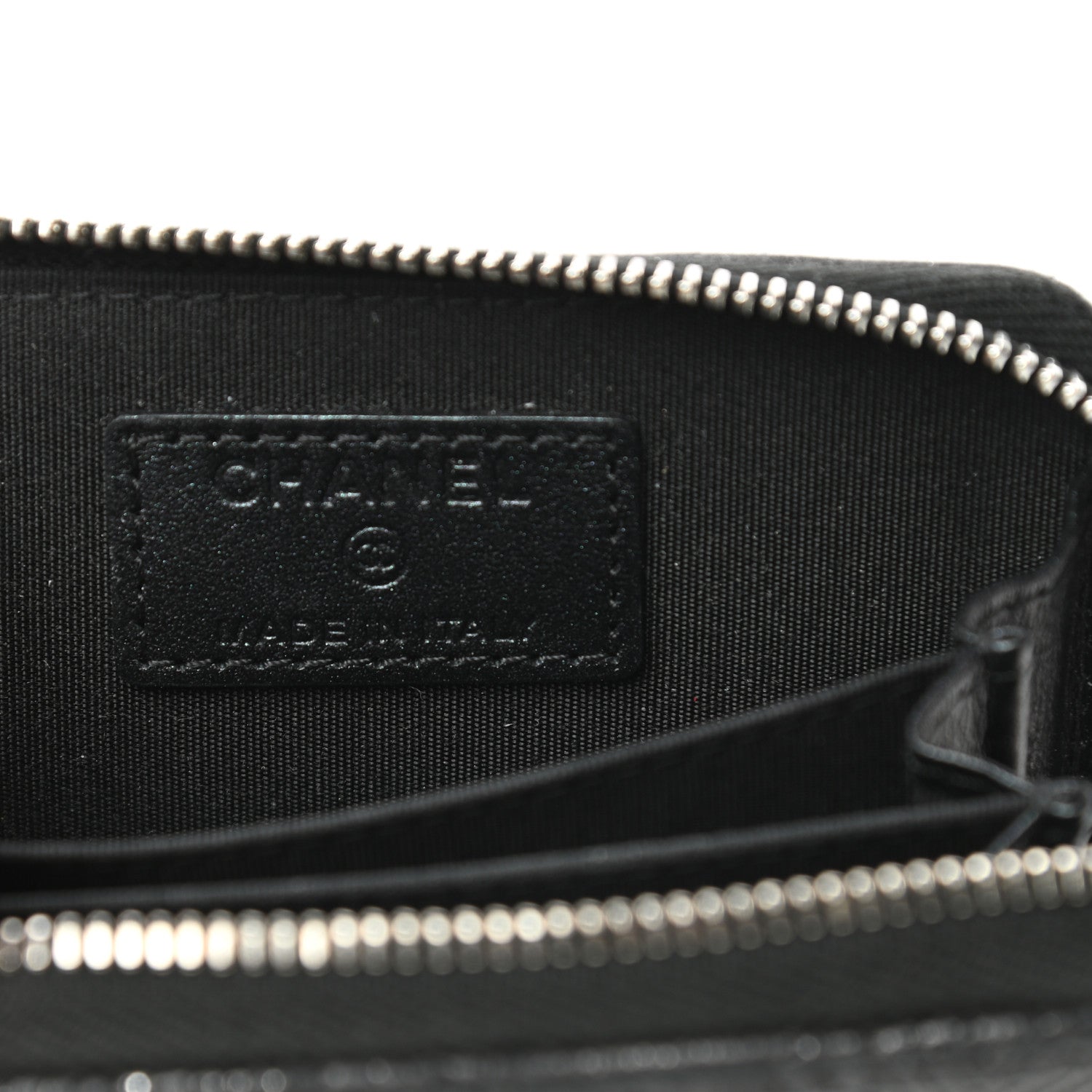 Chanel Metallic Lambskin Star Embossed Coin Purse Case Black 6 of 11