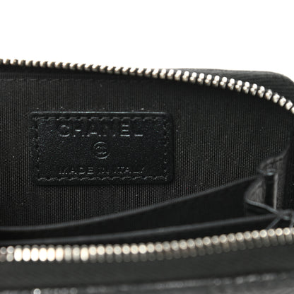 Chanel Metallic Lambskin Star Embossed Coin Purse Case Black 6 of 11