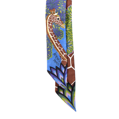 Hermes Silk The Three Graces Twilly Bleu Vert Marron 2 of 4