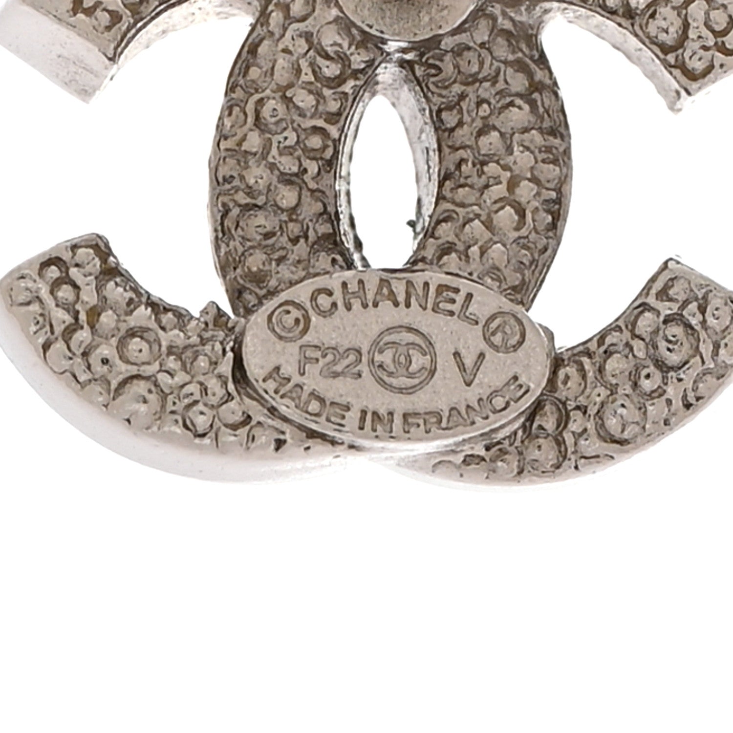 Chanel Crystal Mini Timeless CC Earrings Silver 4 of 5