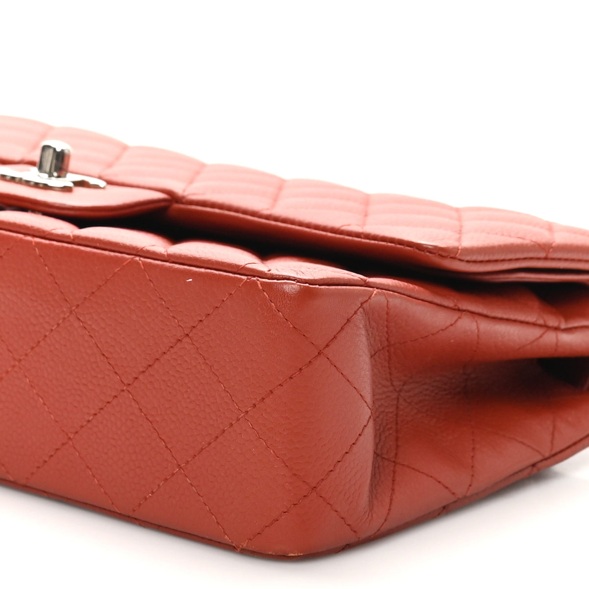Chanel Caviar Quilted Medium Double Flap Dark Red 10 of 10