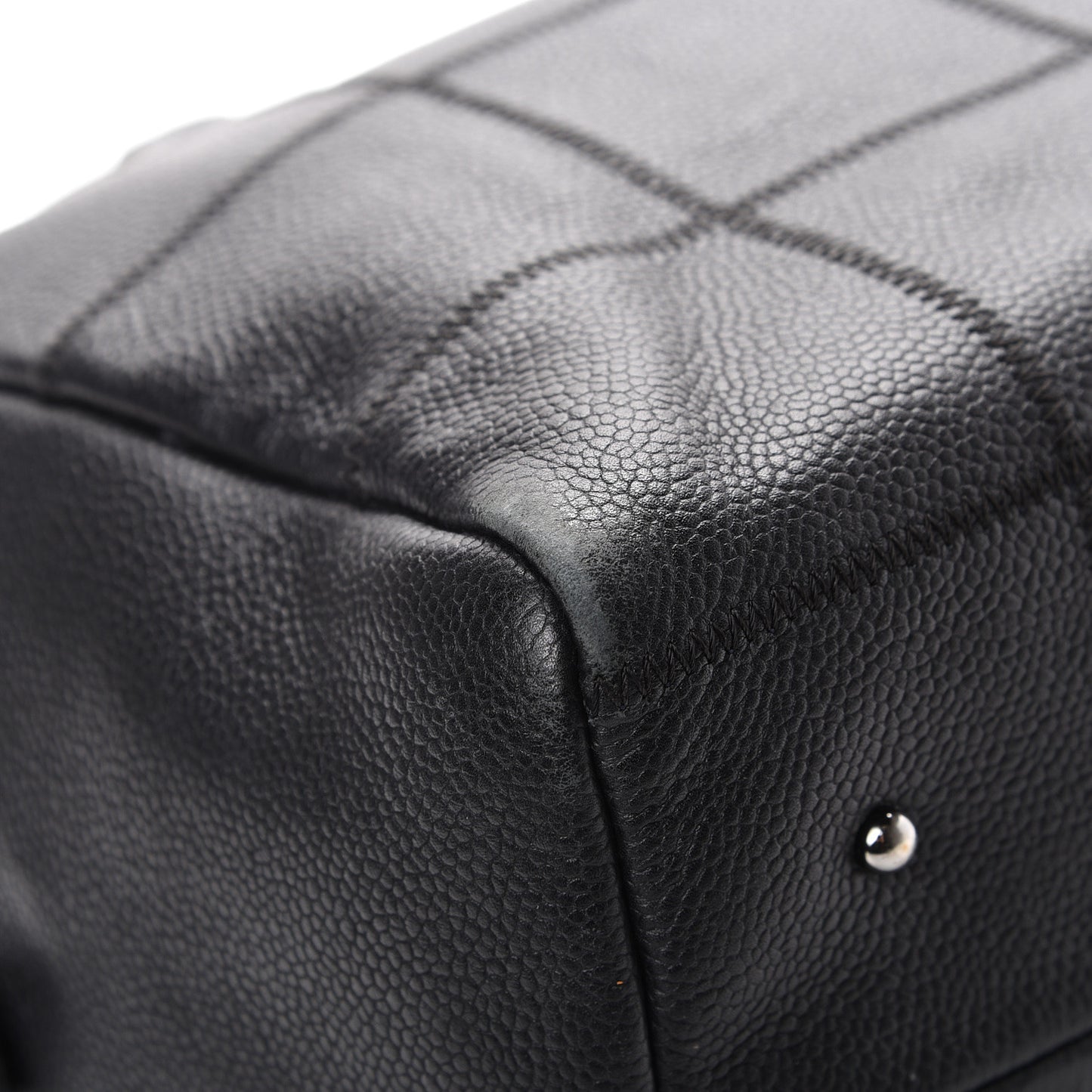 Caviar Square Stitched Bowler Black