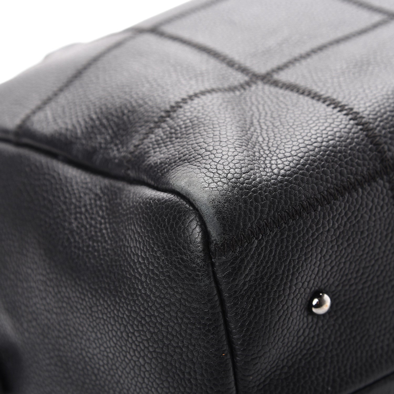Chanel Caviar Square Stitched Bowler Black 8 of 15