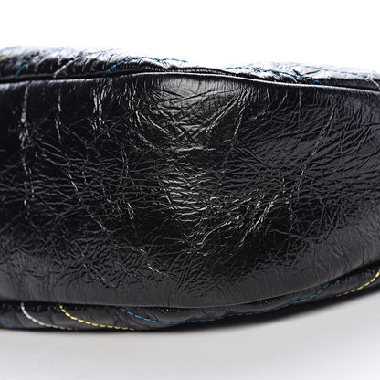 Chanel Glazed Calfskin Chevron Stitched Large 31 Shopping Bag Black 9 of 10