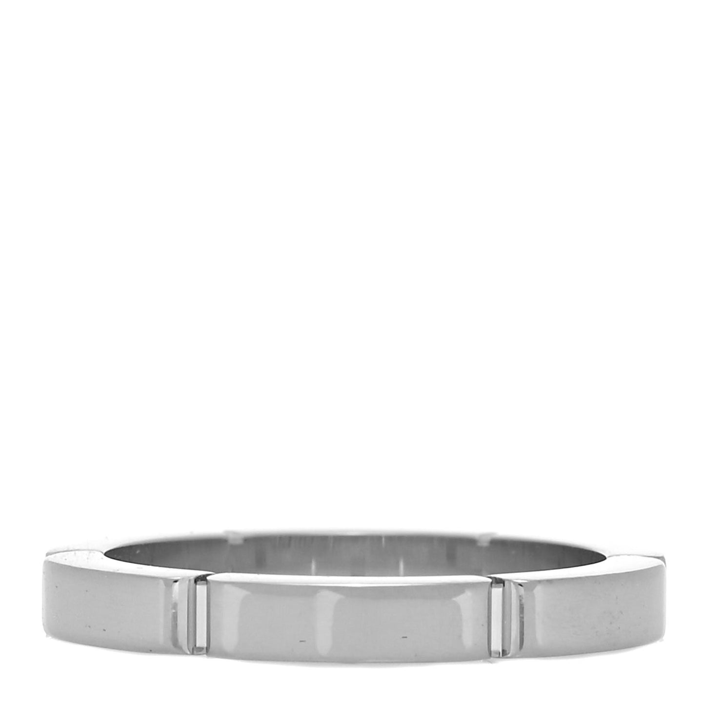 18K White Gold Diamond Maillon Panthere Wedding Band Ring 49 5
