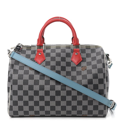Louis Vuitton Damier Speedy Bandouliere 30 Black White 1 of 9