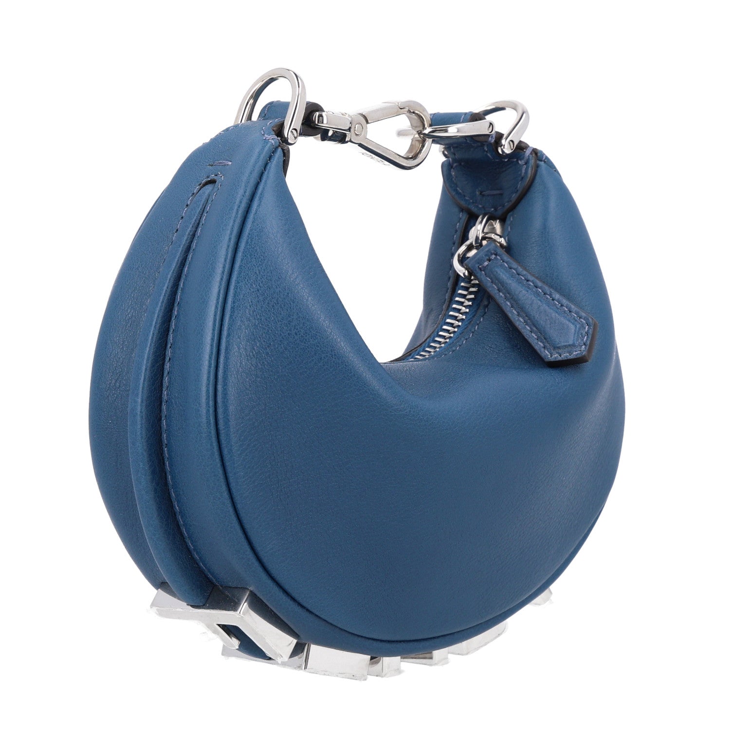 Fendi Vitello Grace Matte Nano Fendigraphy Hobo Charm Mirto 3 of 10