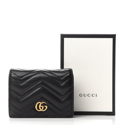 Gucci Calfskin Matelasse GG Marmont Card Case Wallet Black 9 of 9
