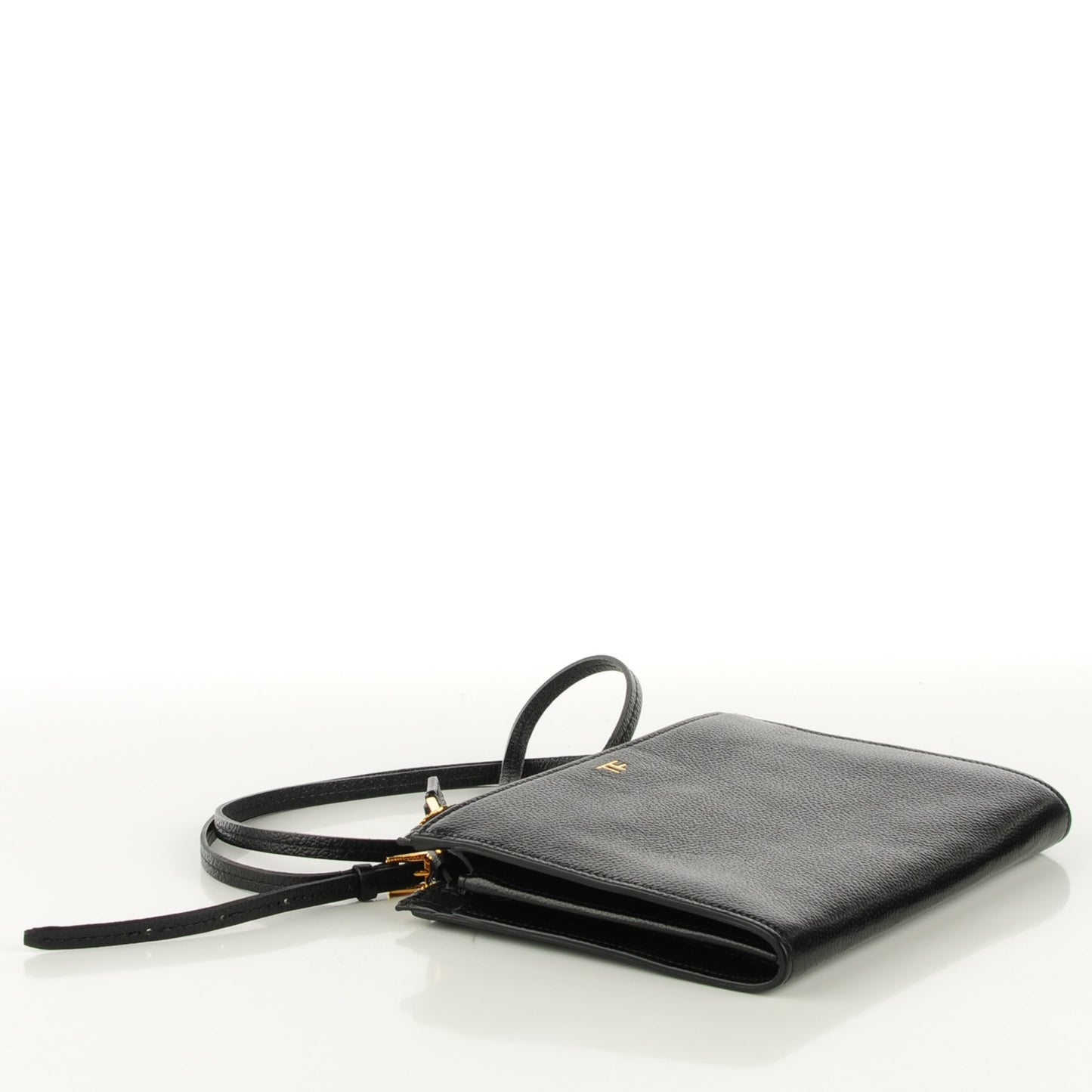 Calfskin Triple Zip Crossbody Bag Black