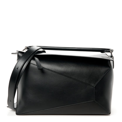 Loewe Calfskin Large Puzzle Edge Bag Black 1 of 10