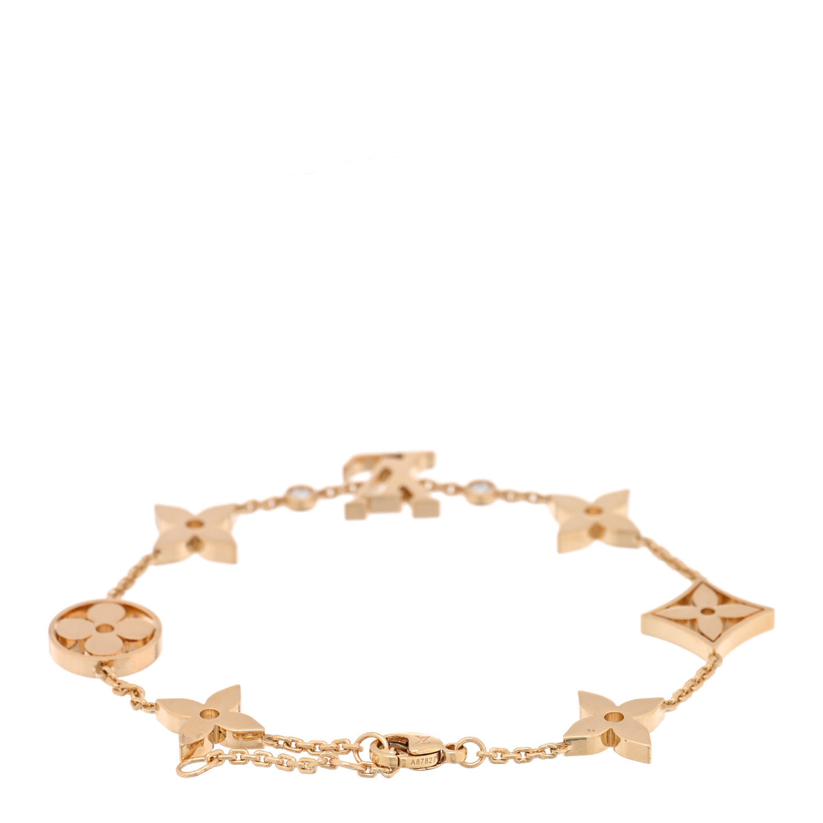 18K Yellow Gold Diamond Idylle Blossom Monogram Bracelet