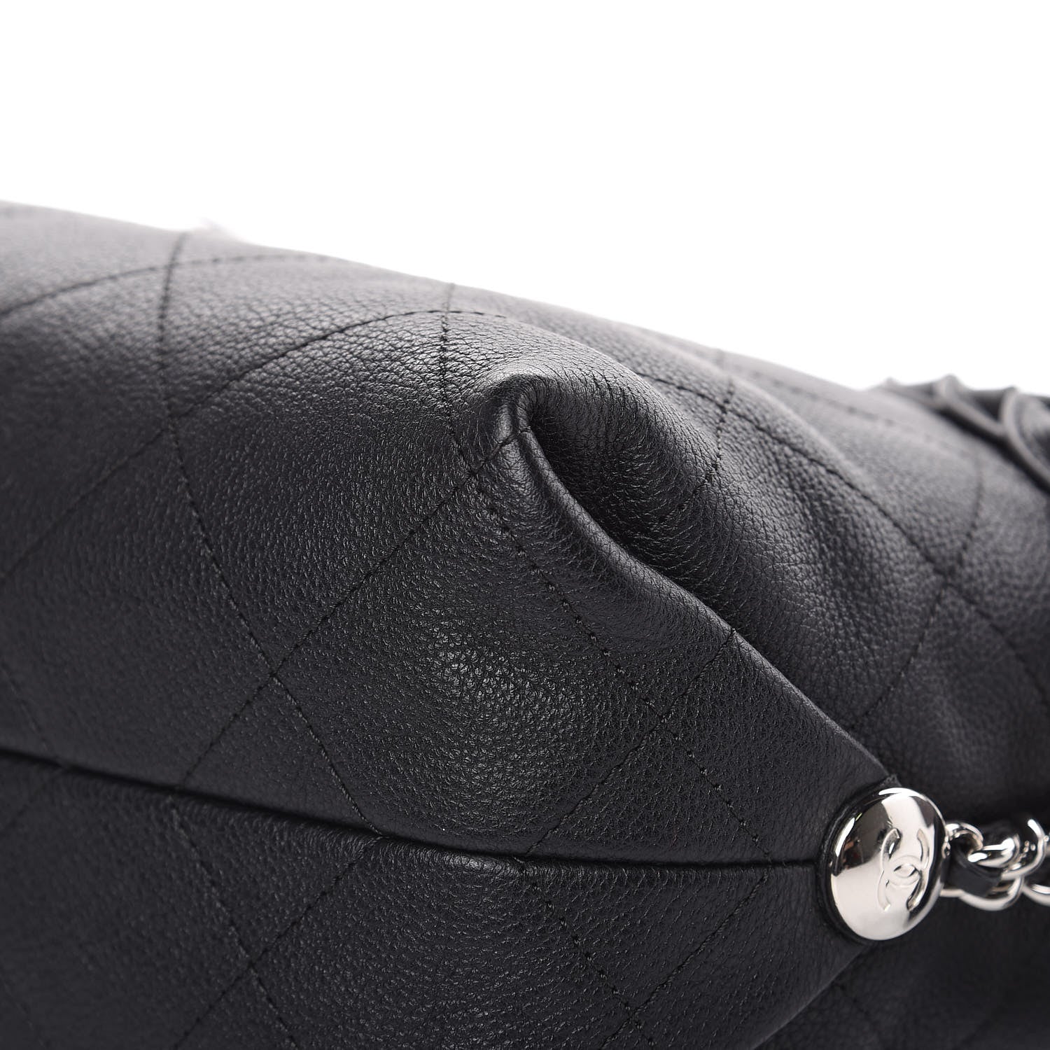 Chanel Grained Calfskin Stitched Medium Braided With Style Hobo Black 13 of 14