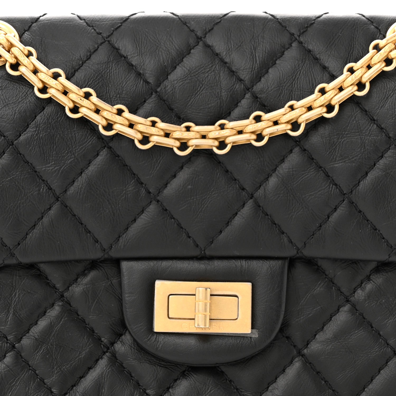 Chanel Aged Calfskin Quilted 2.55 Reissue Mini Flap Black 8 of 11