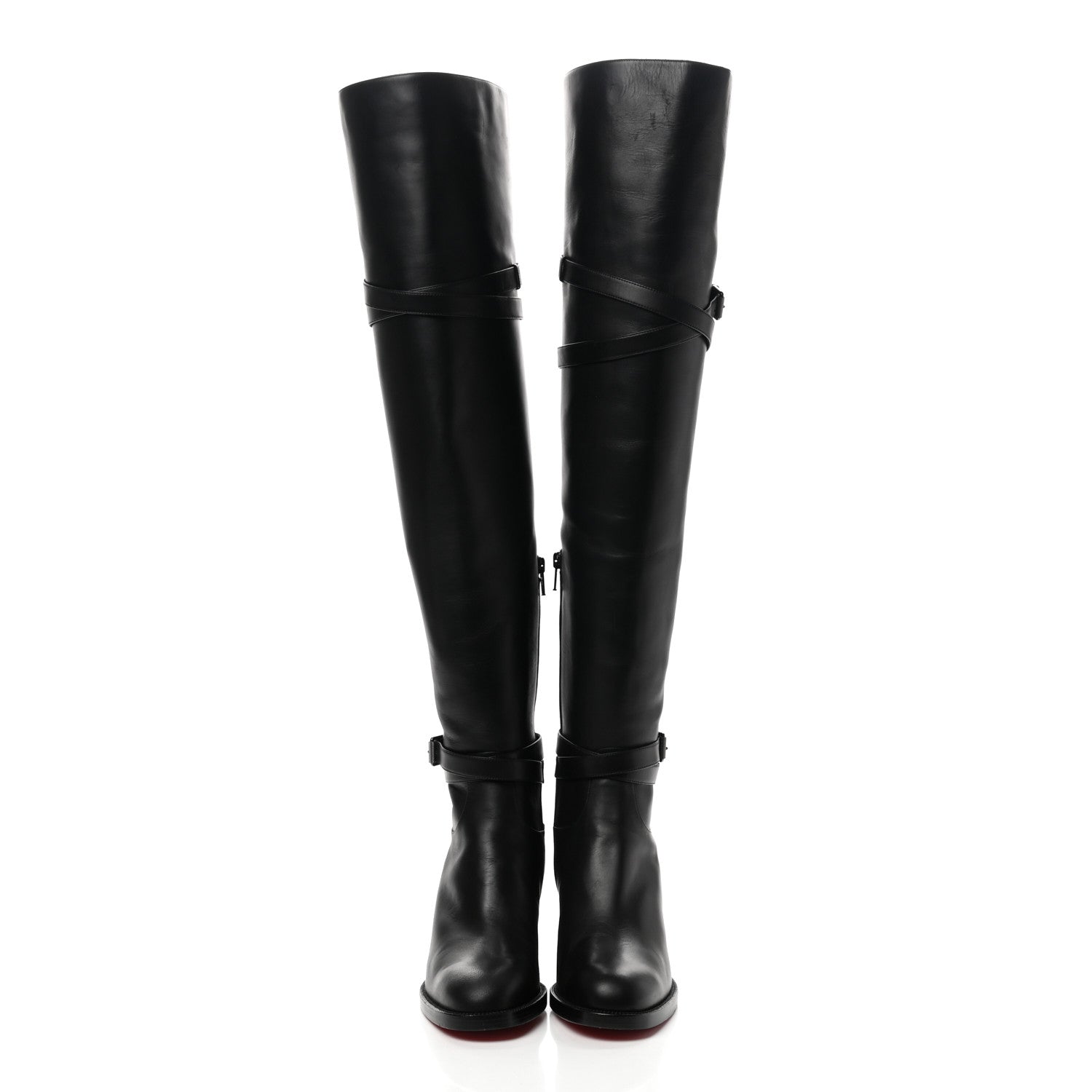 Christian Louboutin Calfskin Karialta 70 Over The Knee Boots 37.5 Black 2 of 11