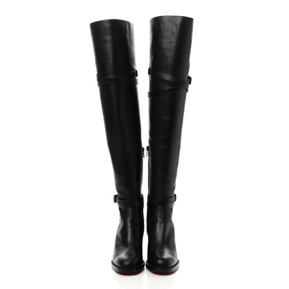 Christian Louboutin Calfskin Karialta 70 Over The Knee Boots 37.5 Black 2 of 11