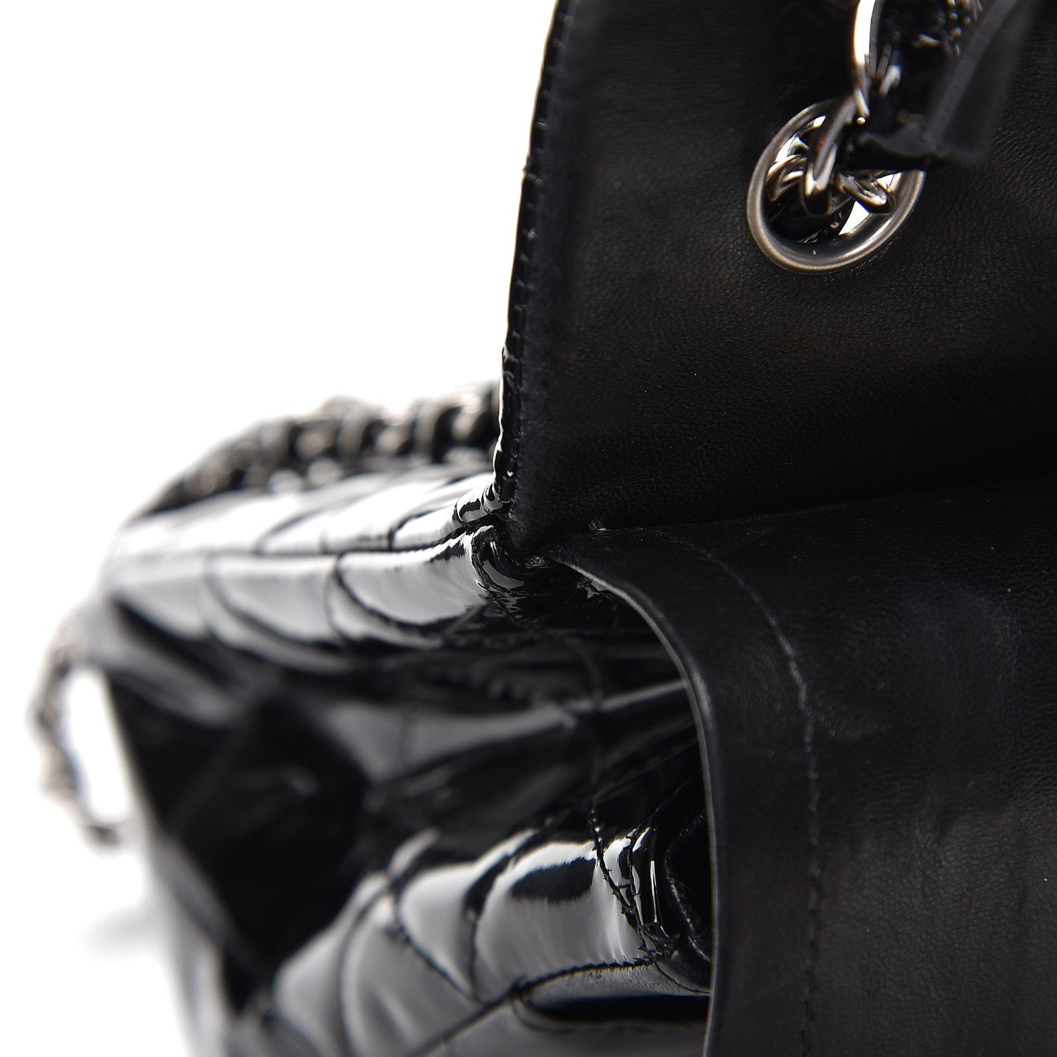 Chanel Patent Quilted Jumbo Double Flap Black 11 of 14