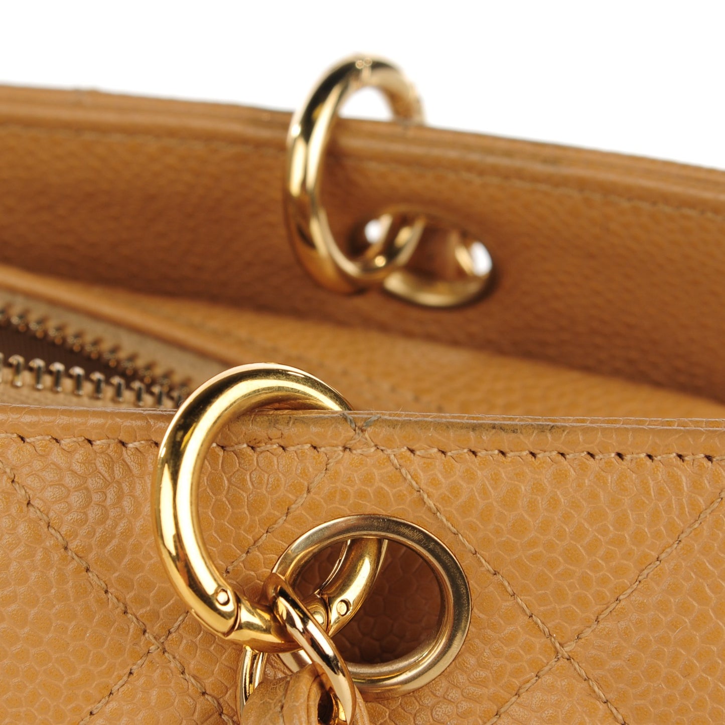 Caviar Quilted Petit Timeless Tote PTT Beige