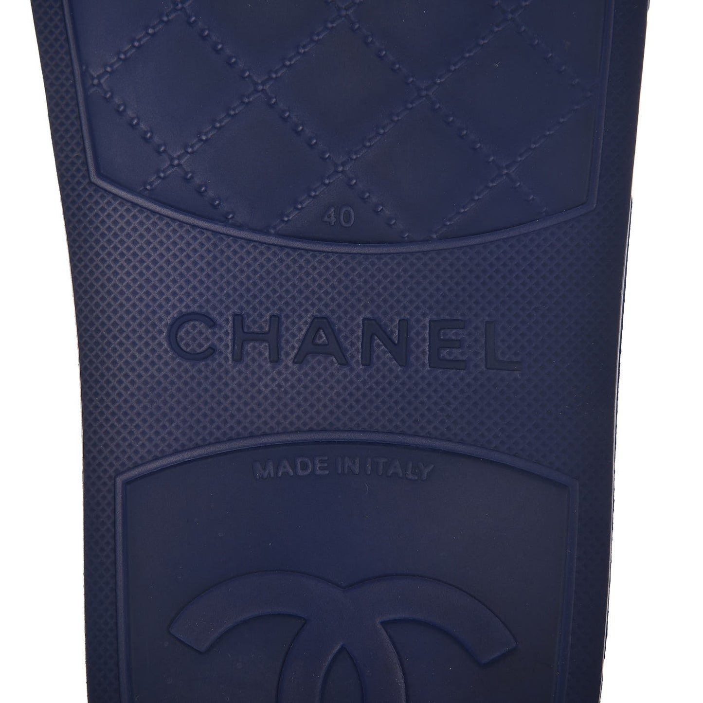 Rubber CC Flat Slide Sandals 40.5 Blue