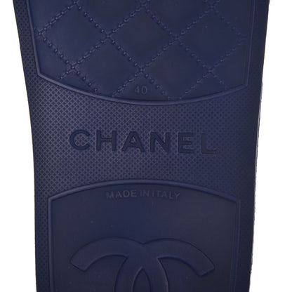 Chanel Rubber CC Flat Slide Sandals 40.5 Blue 10 of 11