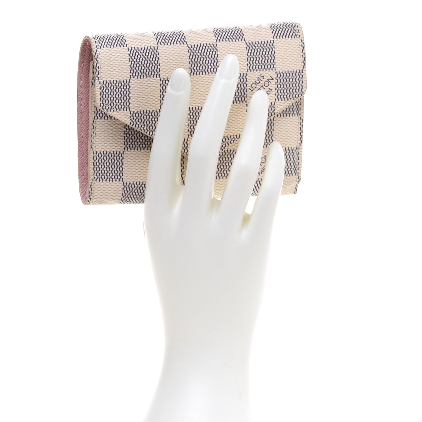 Damier Azur Victorine Wallet Rose Ballerine