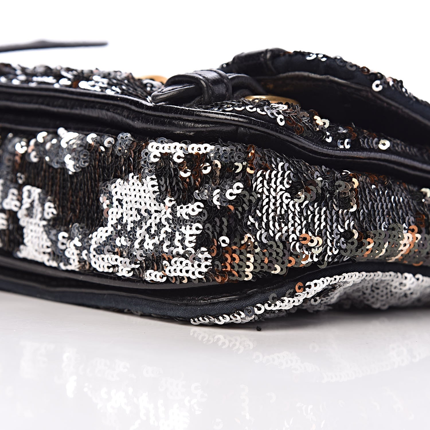 Miu Miu Paillettes Sequined Mini East West Satchel Argento 9 of 10