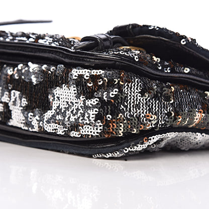 Miu Miu Paillettes Sequined Mini East West Satchel Argento 9 of 10