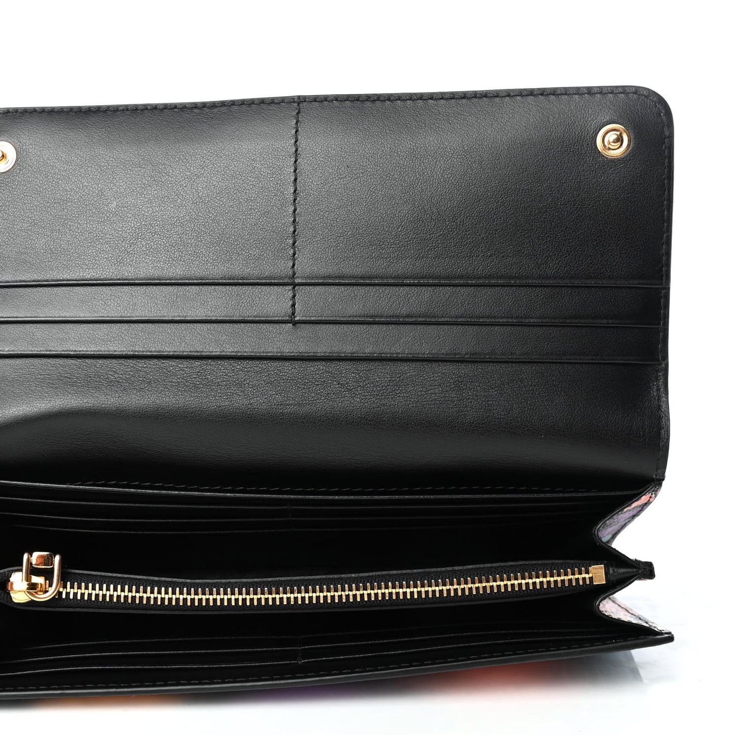 Goatskin Madras Cat Wallet Black