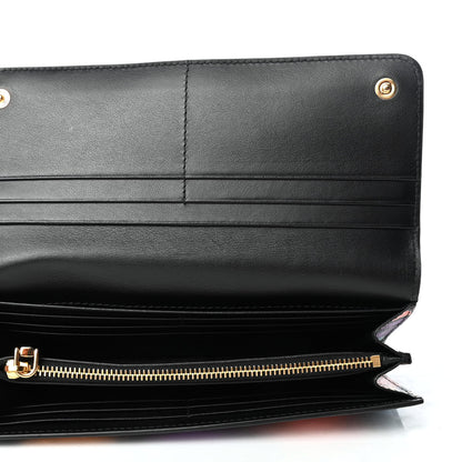 Miu Miu Goatskin Madras Cat Wallet Black 6 of 9