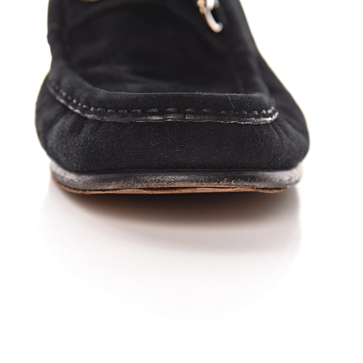 Suede Horsebit Womens Loafers 39.5 Black