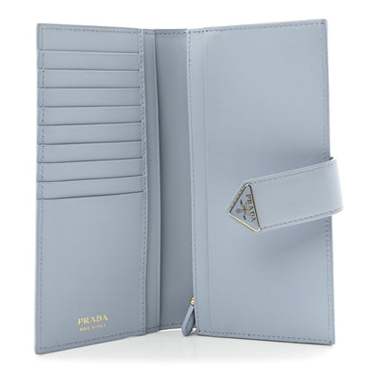 Prada Saffiano Smooth Calfskin Large Tab Wallet Light Blue 5 of 8