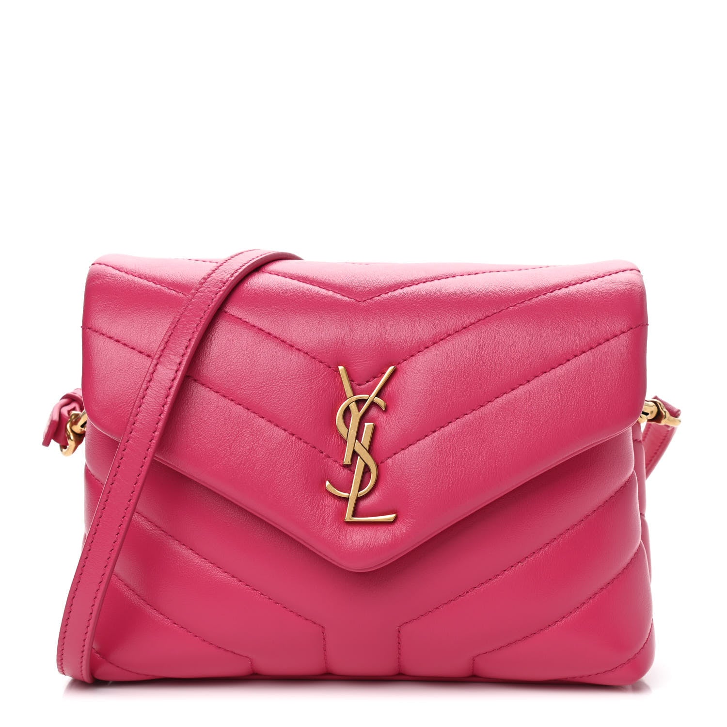 Saint Laurent Calfskin Y Quilted Monogram Toy Loulou Crossbody Bag Freesia 1 of 9