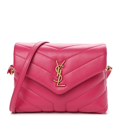 Saint Laurent Calfskin Y Quilted Monogram Toy Loulou Crossbody Bag Freesia 1 of 9