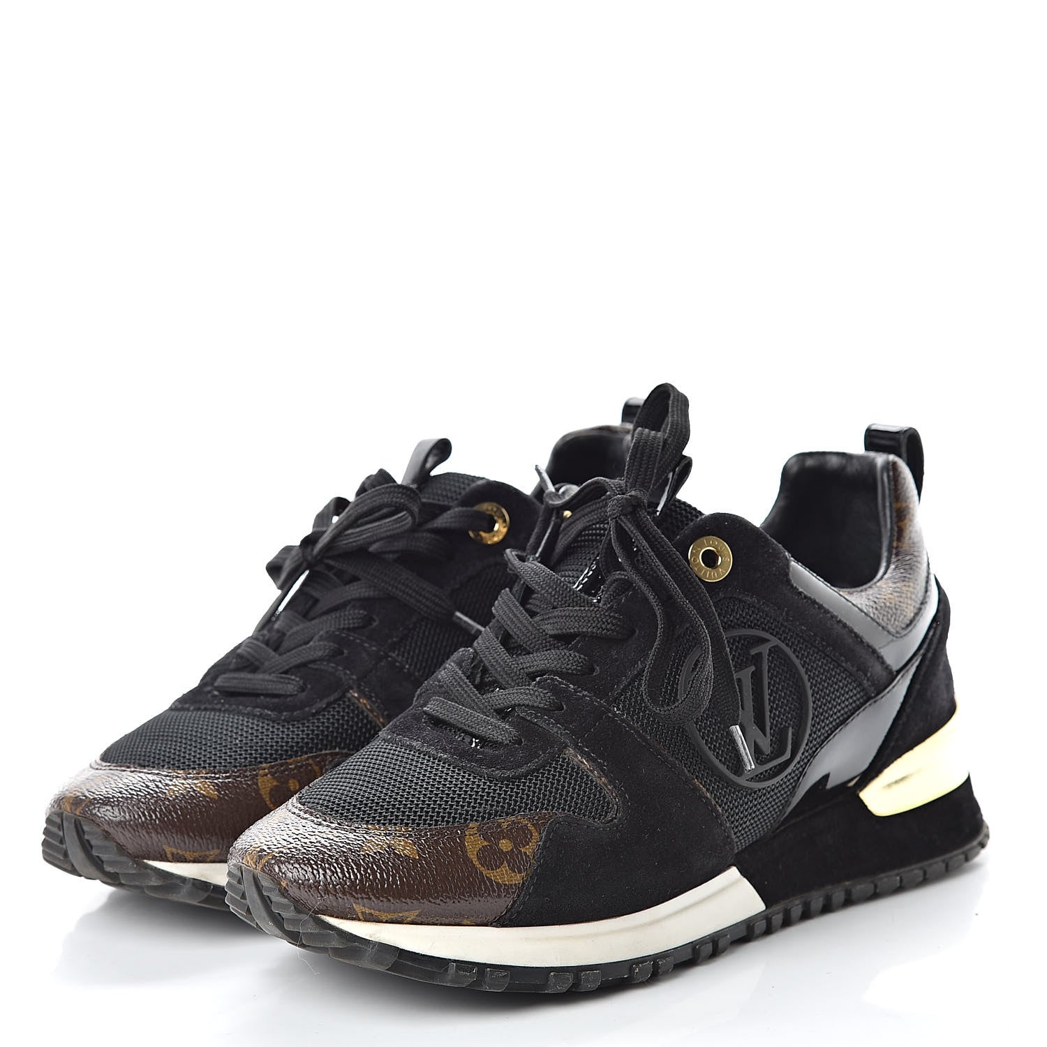 Louis Vuitton Suede Monogram Run Away Sneakers 36 Black 3 of 8