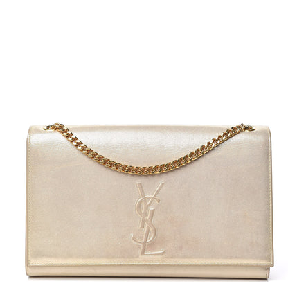 Saint Laurent Metallic Fabric Medium Monogram Kate Satchel Gold 1 of 19