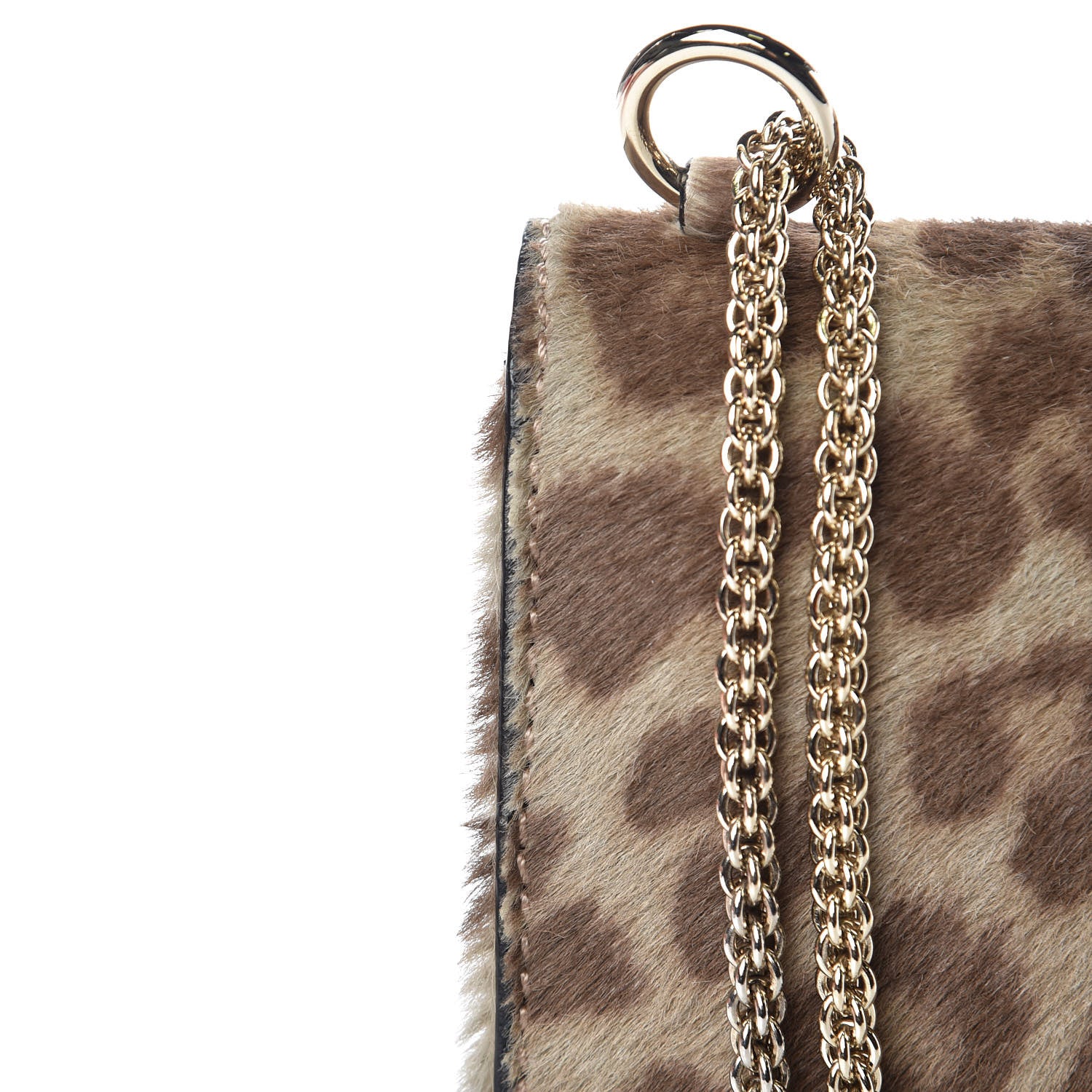Valentino Garavani Calf Hair Leopard Print Small Glam Lock Rockstud Flap Blush 10 of 10