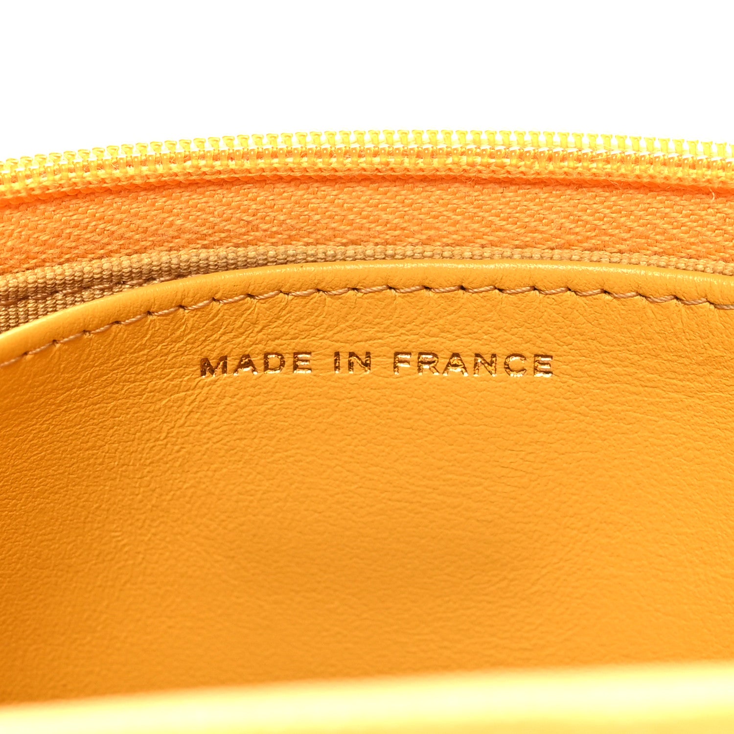 Chanel Caviar Quilted Wallet on Chain WOC Yellow 7 of 13